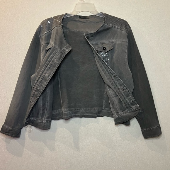 LA BASS Sequined Denim Jackets - Picture 7 of 15